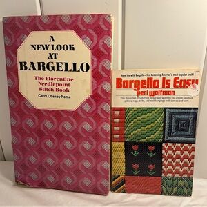 1970s A New Look At Bargello Needlepoint Stitch Books vintage instruction LOT